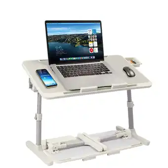 Walmart PHANCIR Adjustable Lap Desk, Laptop Stand Bed Tray, Foldable Laptop Desk with Storage Drawer, Gray offer