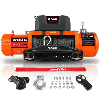 Walmart X-BULL Electric Winch 13000LBS 12V Synthetic Rope Wireless Remote Trailer Tow Truck Jeep Off-Road offer