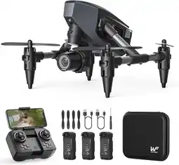 Walmart WeFone WF10 Mini Drone with Camera for Kids 1080P, Remote Control Quadcopter with 3 Batteries, Black offer