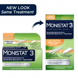 Walmart Monistat 3 Day Yeast Infection Treatment, 3 Miconazole Pre-Filled Cream Tubes & External Itch Cream offer