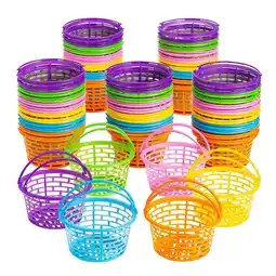 Walmart Fun Express 72 Pieces 6 Inch Colorful Plastic Baskets for Easter Empty Perfect for Easter Egg Hunts offer