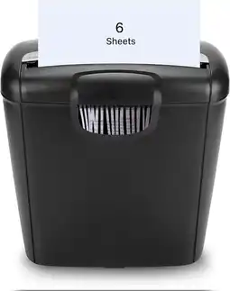 Walmart 6-Sheet Paper Shredder with 3 Gallon Bin, Strip-Cut Paper/CD/Card Shredder for Home Office Use offer