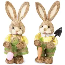 Walmart Standing Bunny Statues, Easter Bunny Figurines for Party and Home Decor (12 in, 2 Pack) offer