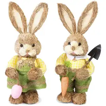 Walmart Standing Bunny Statues, Easter Bunny Figurines for Party and Home Decor (12 in, 2 Pack) offer