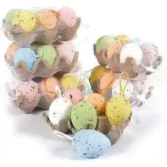 Walmart 36 Pack Foam Easter Bunny Eggs Hanging Ornaments with Egg Holder Easter Decoration for Tree Kids offer