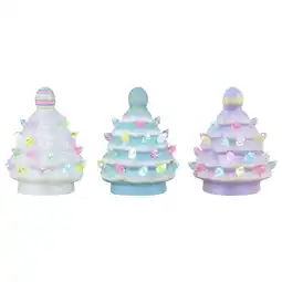 Walmart Mr. Cottontail Set of 3 Ceramic 4.1 Miniature Trees with Easter Egg Toppers offer