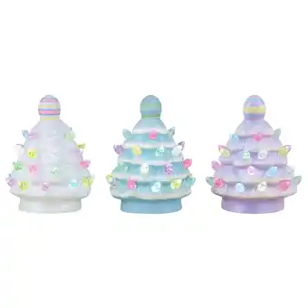 Walmart Mr. Cottontail Set of 3 Ceramic 4.1 Miniature Trees with Easter Egg Toppers offer