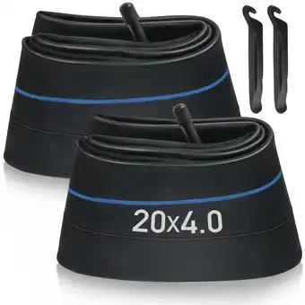 Walmart LotFancy 20 x 3.5/4.0 Fat Mountain Bike Tube, Pack of 2, AV35mm Schrader Valve offer