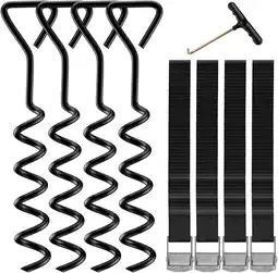 Walmart Trampoline Stakes 4 Pcs - Black Trampoline Anchors High Wind Heavy Duty with T Hook-Set offer