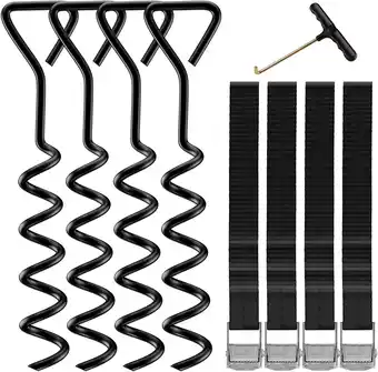 Walmart Trampoline Stakes 4 Pcs - Black Trampoline Anchors High Wind Heavy Duty with T Hook-Set offer