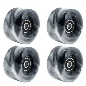 Walmart 4 Pcs Roller Skate Wheels with Bearings for Double Skating and Skateboard 32mm x 58mm 82A,Black offer