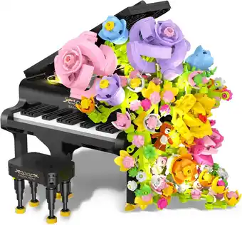 Walmart NAYIHOOP Piano Flower Bouquet Building Sets with Roses for Boys Girls 8+ Not Compatible with Lego offer