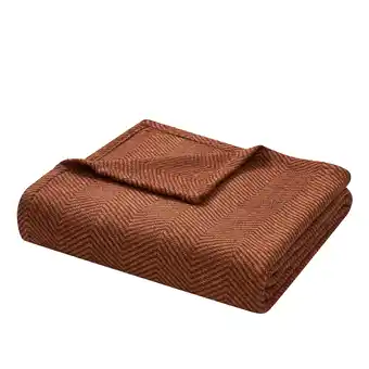 Walmart Beautiful Rust Woven Herringbone Throw by Drew Barrymore, 50 x 60 offer