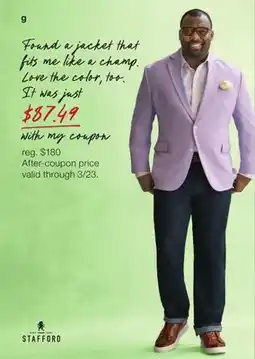 JC Penney Stafford Big & Tall Sport Coat offer