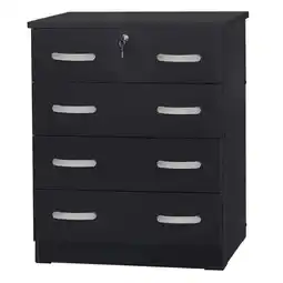 Walmart Kd Muebles De Dormitorio Cindy 4 Drawer Chest Dresser, Black, Engineered Wood, 39 H x 29 W x 16 D offer