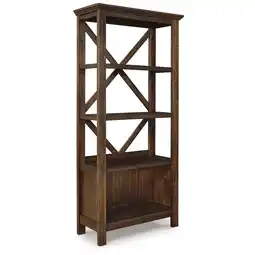 Walmart Signature Design by Ashley Casual Baldridge 75 Bookcase Rustic Brown offer