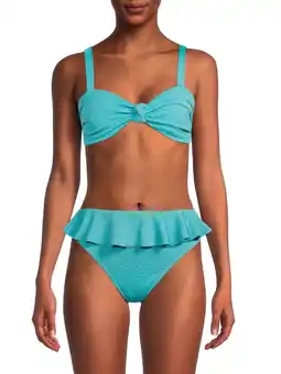 Walmart Time And Tru Women's and Women's Plus Popcorn Texture Swim Top offer