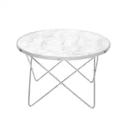 Walmart Teamson Home Margo Small Round Faux White Carrara Marble Coffee Table, White offer