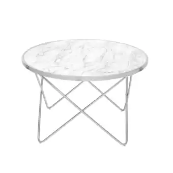 Walmart Teamson Home Margo Small Round Faux White Carrara Marble Coffee Table, White offer