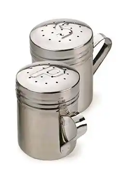 Walmart RSVP Endurance 18/8 Stainless Steel Stove Top Salt and Pepper Shakers, 10 ounce (.3L) offer