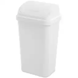 Walmart Sterilite 13 Gallon Trash Can, Plastic Swing Top Kitchen Trash Can, White offer