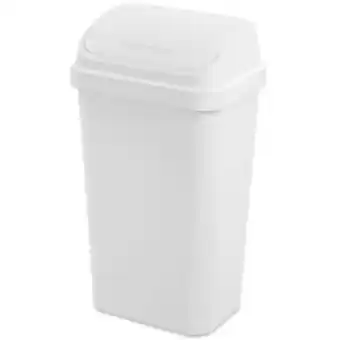 Walmart Sterilite 13 Gallon Trash Can, Plastic Swing Top Kitchen Trash Can, White offer