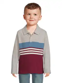 Walmart Wrangler Toddler Boys’ Long Sleeve Polo Shirt, Size 2T-5T offer