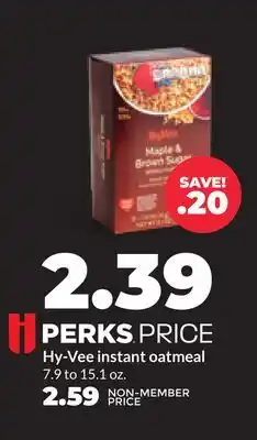 Hy-Vee Hy-Vee instant oatmeal offer