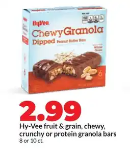 Hy-Vee Hy-Vee fruit & grain, chewy, crunchy or protein granola bars offer