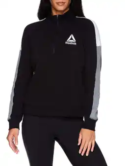 Walmart Reebok Women's Color Block Fleece Turtleneck Sweathshirt, Half Zip offer