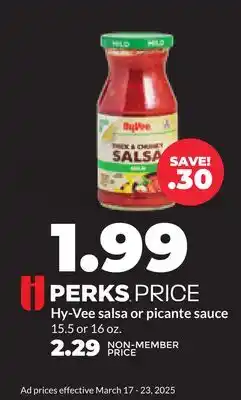 Hy-Vee Hy-Vee salsa or picante sauce offer