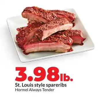 Hy-Vee Hormel Always Tender St. Louis style spareribs offer