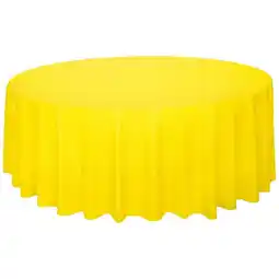 Walmart Way to Celebrate! Round Plastic Neon Yellow Table Cover, 84in offer