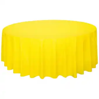 Walmart Way to Celebrate! Round Plastic Neon Yellow Table Cover, 84in offer