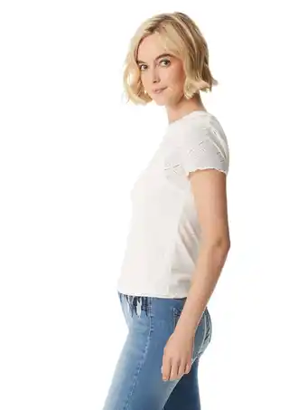 Walmart Jessica Simpson Women's and Women's Plus Indria Lace Tee, Sizes XS-5X offer