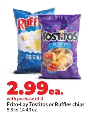 Hy-Vee Frito-Lay Tostitos or Ruffles chips offer