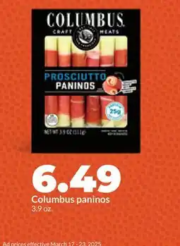 Hy-Vee Columbus paninos offer