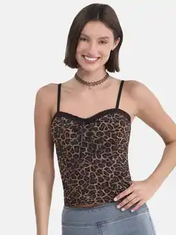 Walmart No Boundaries Printed Corset Top with Lace Trim, Women's and Women's Plus offer