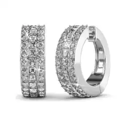 Walmart Cate & Chloe Wrenley 18k White Gold Plated Hoop Earrings with Swarovski Crystals Gift for Women offer