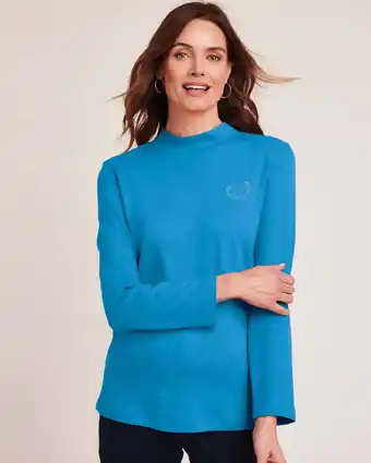 Walmart Blair Essential Knit Long Sleeve Mock Top offer