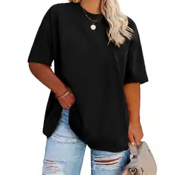 Walmart Ptaesos Women's Plus Size T Shirts Oversized Tees Summer Short Sleeve Crew Neck Loose Tunic Tops offer