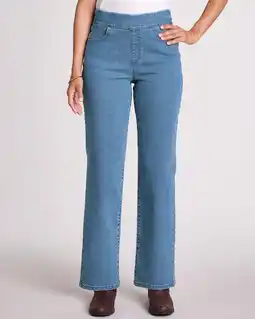 Walmart Blair Denimease Flat Waist Wide Leg Jeans offer