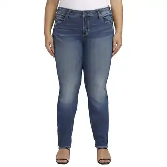 Walmart Silver Jeans Co. Women's Plus Size Suki Mid Rise Curvy Fit Straight Leg Jeans, Waist Sizes 12-24 offer