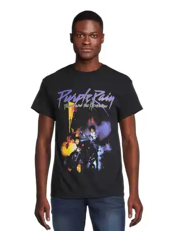 Walmart Prince Men's Purple Rain Graphic Tee with Short Sleeves, Sizes S-3XL offer