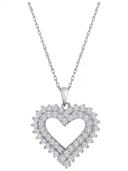 Walmart Ladies Brilliance Fine Jewelry Sterling Silver Simulated Diamond Pendant, 18 offer