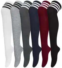 Walmart Loritta 6 Pairs Thigh High Stockings Womens Knee High Socks, Over the Knee Socks, Style a offer