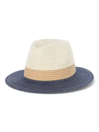 Walmart Time and Tru Women’s Tricolor Panama Hat, Navy, One Size Fits Most offer