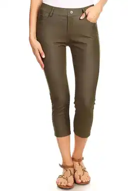 Walmart Women's Cotton Blend Capri Jeggings Stretchy Skinny Pants Jeans Leggings offer