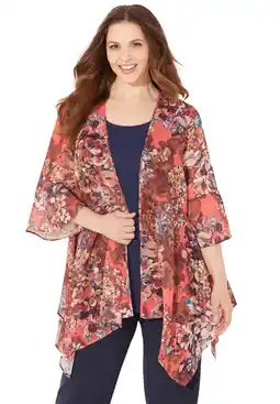 Walmart Catherines Women's Plus Size Seasonless Cascade Kimono offer