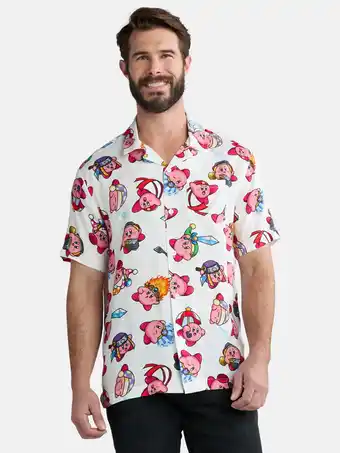 Walmart Kirby Men's Allover Print Graphic Shirt with Short Sleeves, Sizes S-3XL offer